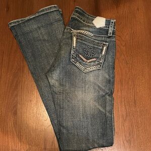 Tin Haul Blue Boot Cut Jeans with Signature Stitching